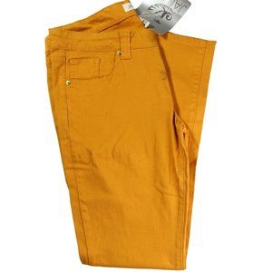 Jalate Jeans Womens Yellow Regular Fit Low Rise‎ Denim Skinny Jeans Size 11